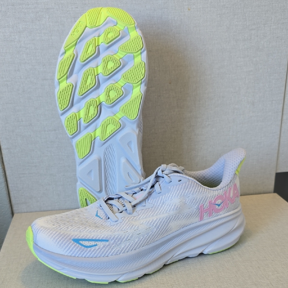 Hoka Clifton 9 Athletic Shoes. The Color Is Sea Ice. BRAND NEW!! ( w 9.5).